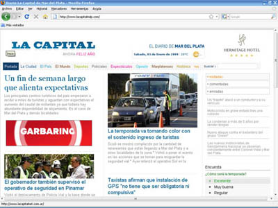 El Diario La Capital modificó su sitio web, pero con complicaciones.